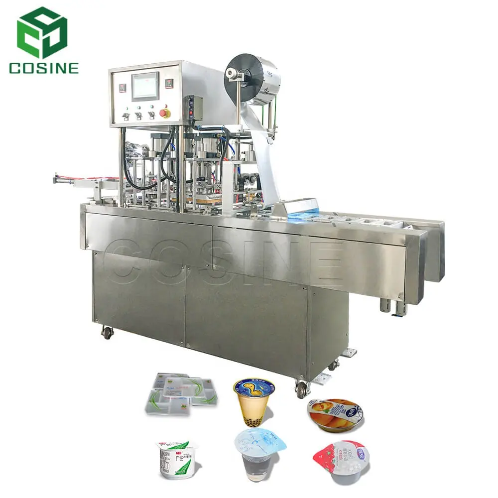 Machine de remplissage et de scellage de gobelets haut de gamme à bec verseur pour lait/jus/gelée/lait de soja