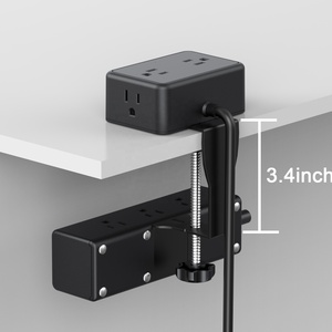 <strong>New</strong> Design US Power Outlet Dual Layer Desk Clamp Power Strip, Desktop Edge Mount Charging Station with 13 Outlets 4 USB Ports - Product Image 1