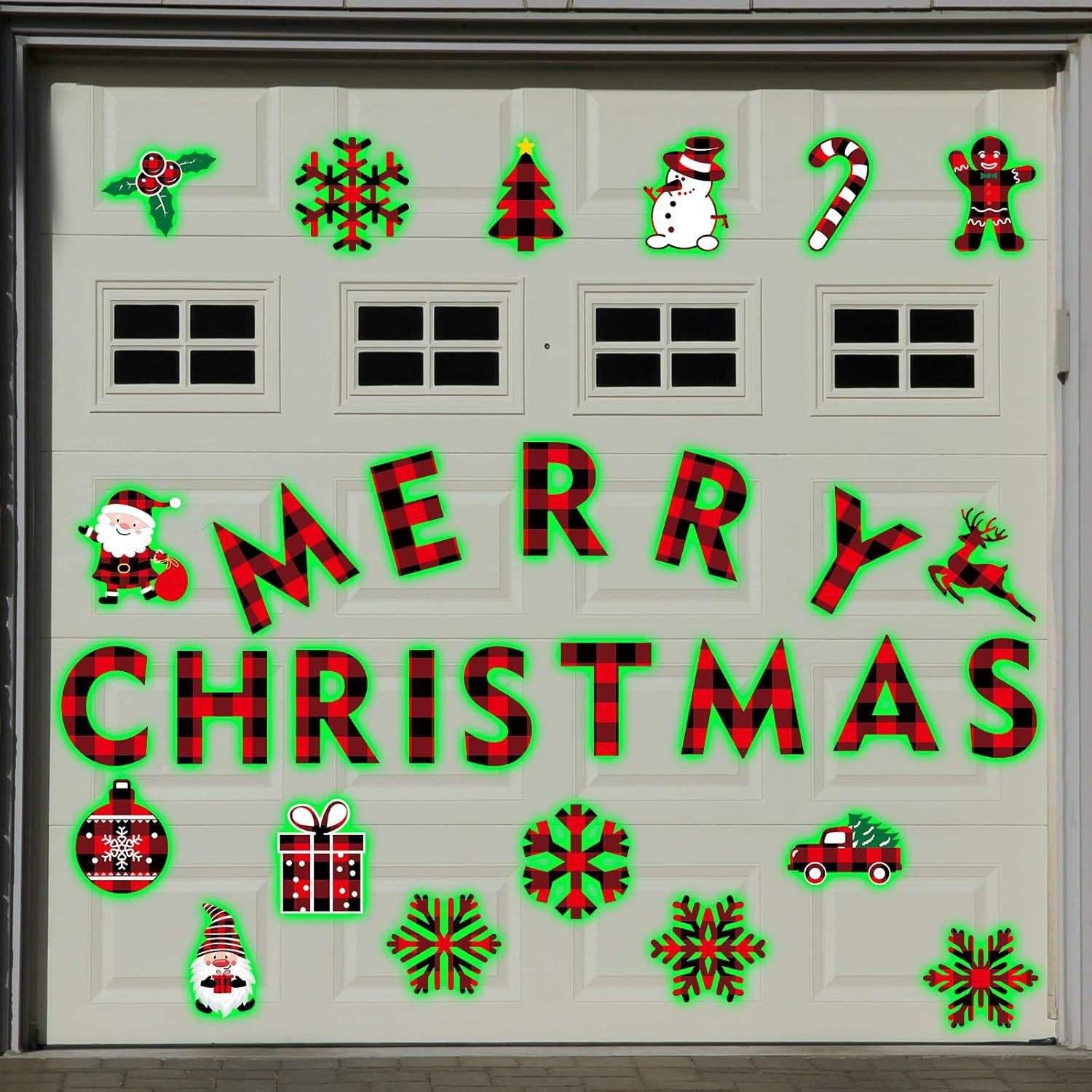 สติกเกอร์แม่เหล็กติดประตูโรงรถลายคริสต์มาส ปรับแต่งได้ 2