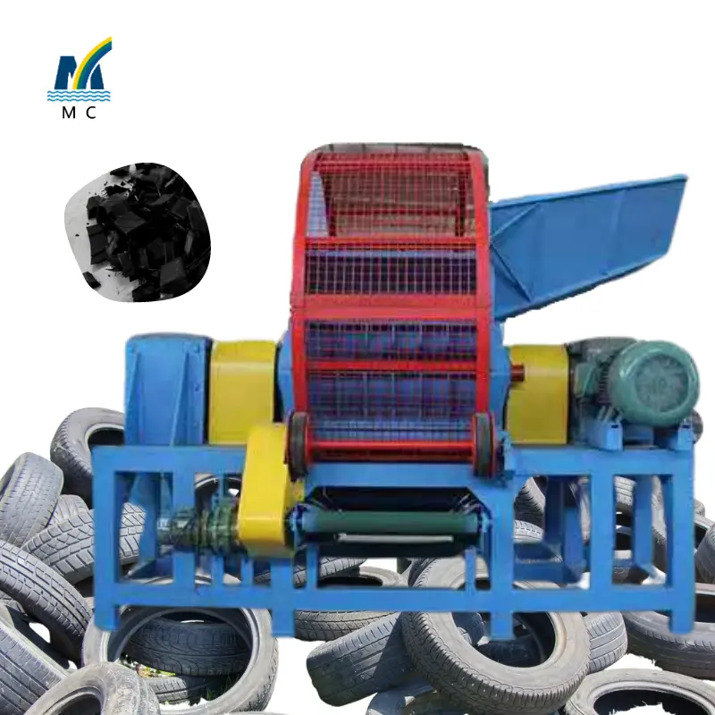 All Automatic Complete Used Tire Shredder Production Line Waste Tire Recycling Machines