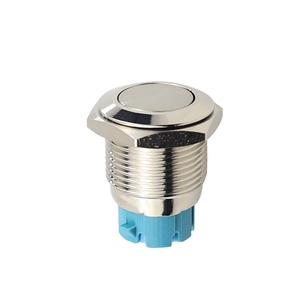 Interruttore di alimentazione a fissaggio elettronico con fissaggio a pulsante in metallo corto impermeabile da 16mm con 1NO 2pin senza luce - Product Image 1