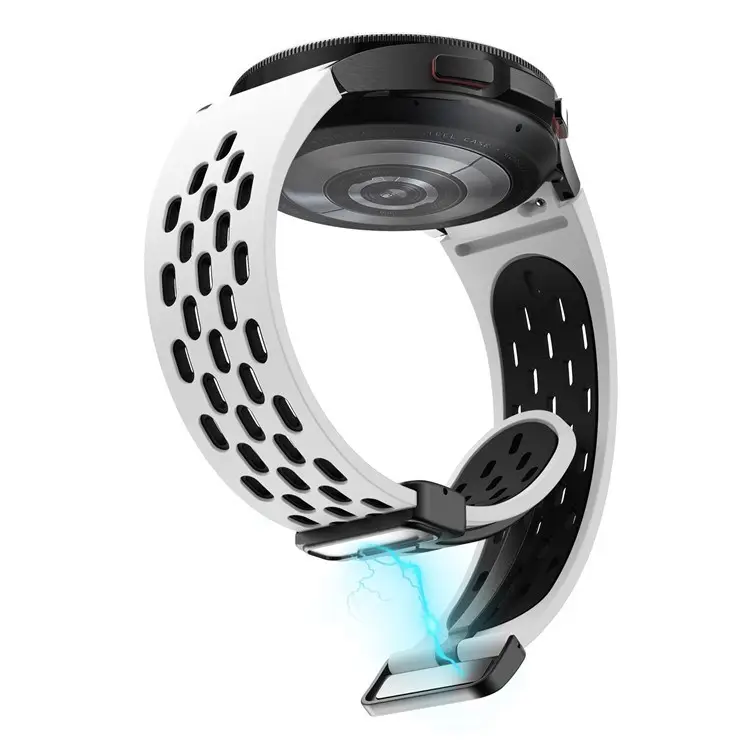 KALEBOL KLB SSCXKGJ 002 Pour Samsung Galaxy Watch4 5 Pro 6 Bracelet de montre en silicone avec boucle magnétique