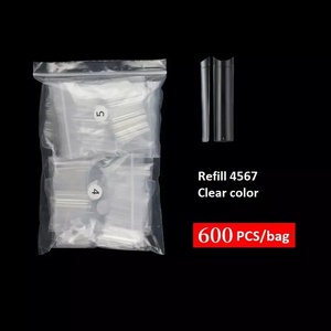 ที่หุ้มปลายเล็บยาวตรง XXL ใสขนาด600ชิ้นยาวพิเศษแบบสั่งทำสำหรับเติมโลโก้4567เล็บเปลือกหอยทรงสี่เหลี่ยมหัวเล็บเทียม - Product Image 1