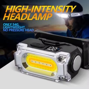 Süper parlak 800 lümen COB LED far ABS plastik dijital ekran kırmızı işık manyetik bilgisayar kamp kafa lambası klip şapka IP65 - Product Image 3