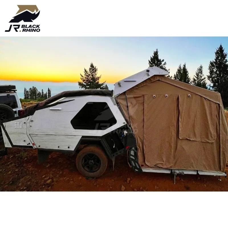 Un Design A guscio rigido pieghevole posteriore Wohnmobil Off Road rimorchio Rv Van Travel Camper