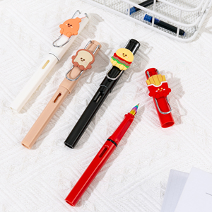 Özel Logo karikatür tarzı dolma kalemler ile değiştirilebilir 0.38mm F Nib plastik öğrenci kalemler için hediye kutusu ile okul yazma - Product Image 3