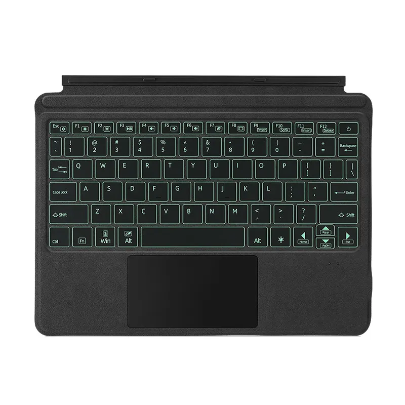 Adecuado para Surface Go 123 Bluetooth Teclado de gamuza magnética Teclado de oficina LED iluminado con teclado táctil