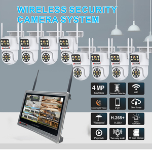 8MP 12.5英寸NVR，带监视器PTZ 2镜头摄像机Wifi 8CH NVR系统安全摄像机套件闭路电视摄像机系统