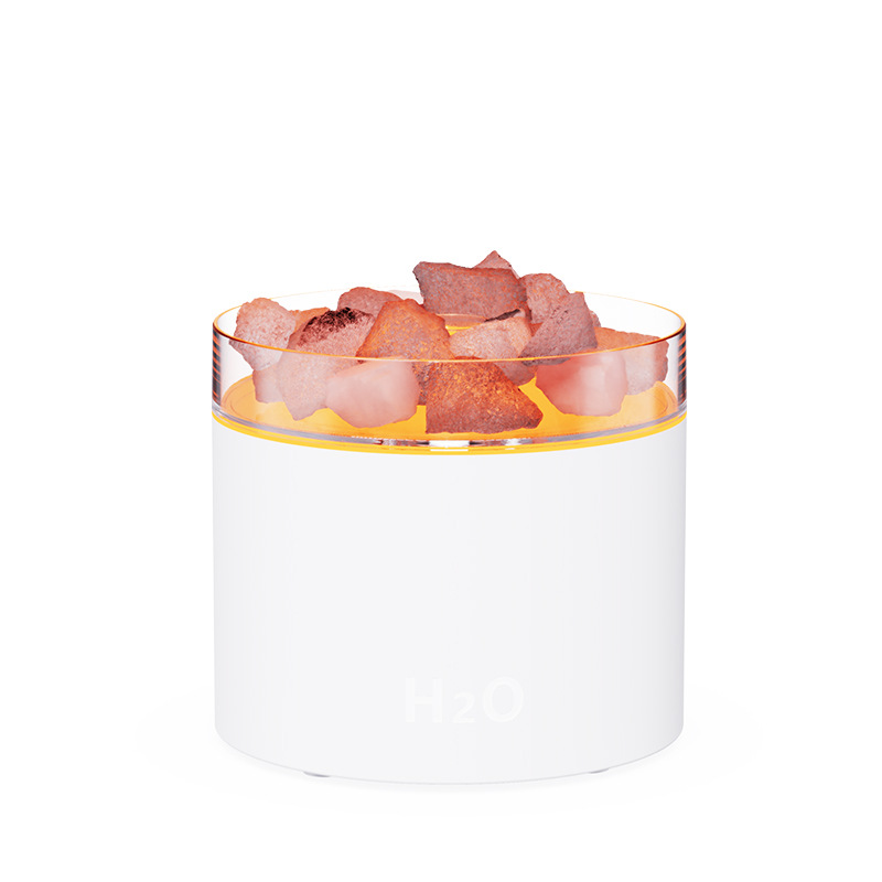 Diffuseur d'aromathérapie en pierre de sel-blanc c04