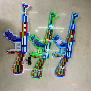 <strong>LED</strong> 45cm Flashing Wave Mosaic Gun &amp; <strong>Wind</strong> <strong>up</strong> Pixel Gun With Music and Light Flashing Space Blaster Gun Outdoor Game - Product Image 2