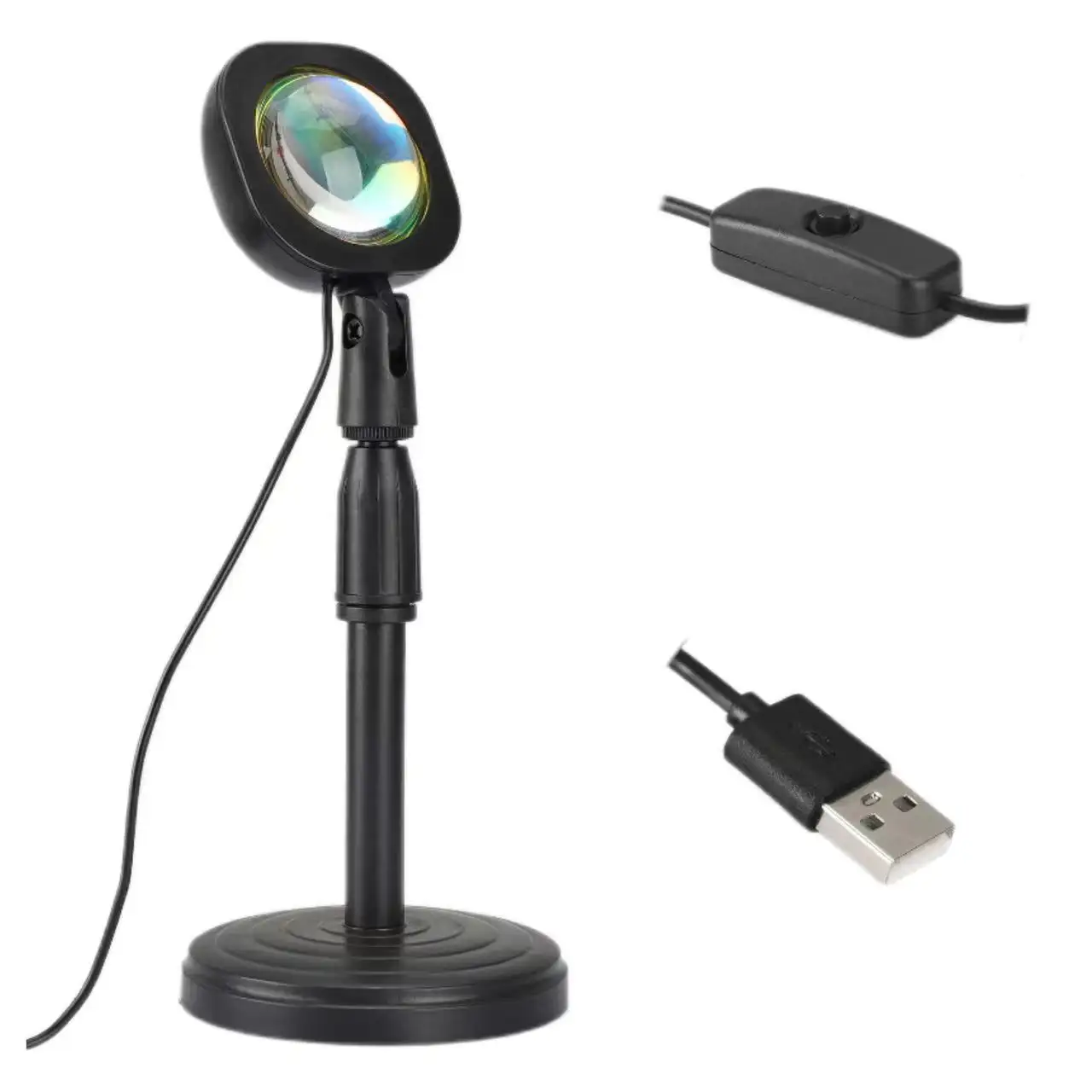 USB pliable 4 Modes Sunset Light RGB LED Télécommande Sunrise 16 couleurs Projecteur Sunset Lamp