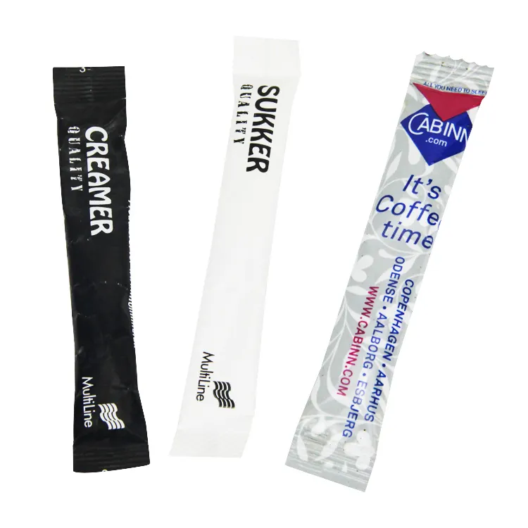 Hersteller Papier PE beschichtete Papierrolle Aluminium folie Sachet Verpackung Powder Stick Bag für Kaffee/Tee/Zucker