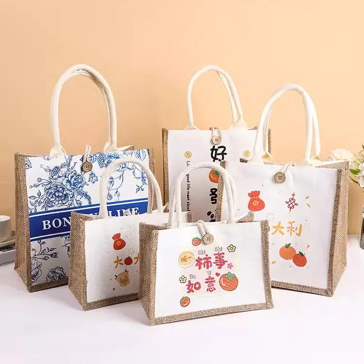 방글라데시에서 제조 업체 방수 쇼핑 일본 기념품 비치 토트 그린 블랙 그레이 삼베 황마 숙녀 가방