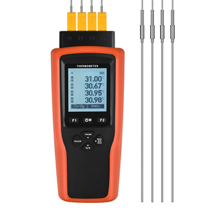 Registrador de datos de temperatura de sonda de termopar Yowexa K T J Termómetro de cuatro canales - Product Image 1