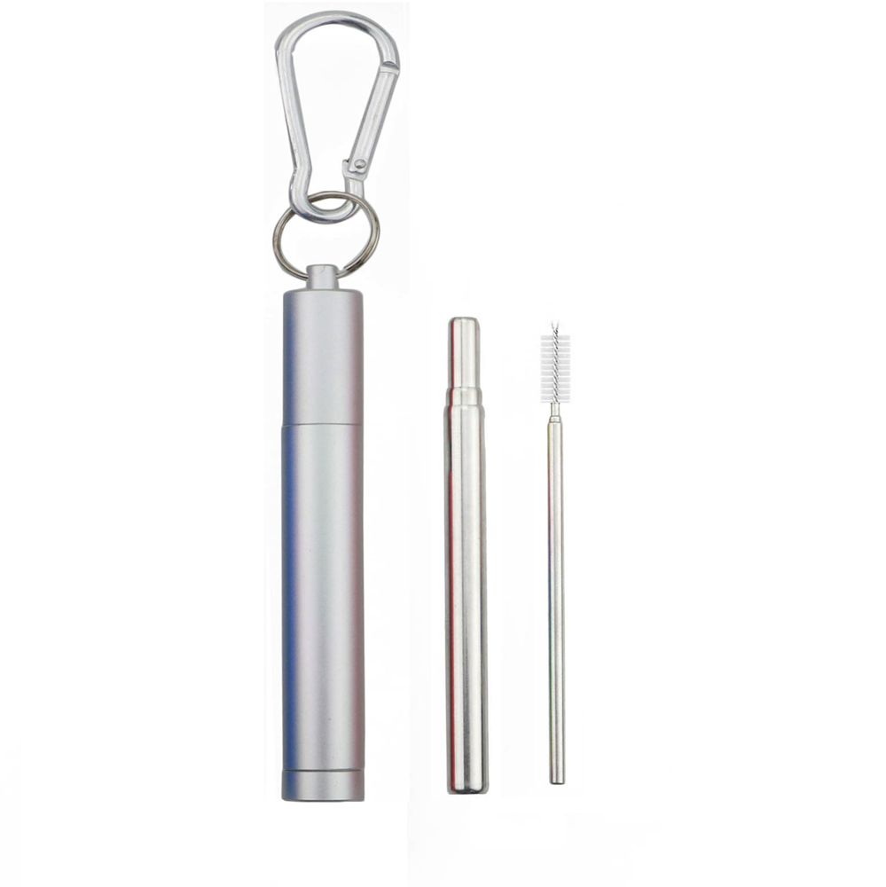 Silver with silver straw