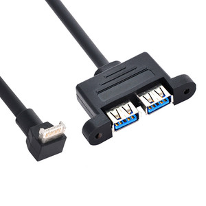 การส่งข้อมูลความเร็วสูงชนิด3.0 USB คู่-ตัวเมียไปยัง USB 3.1แผงด้านหน้าส่วนหัวคีย์-B ชนิดติดตั้งแผงสายเคเบิลต่อ - Product Image 1