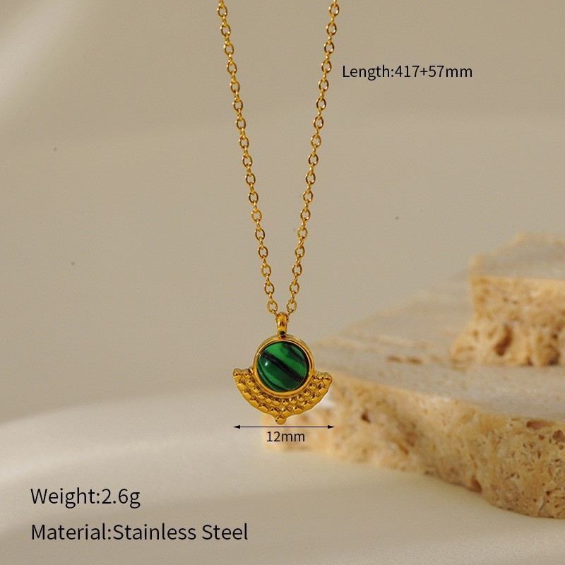15# Semicircular Natural Stone Necklace