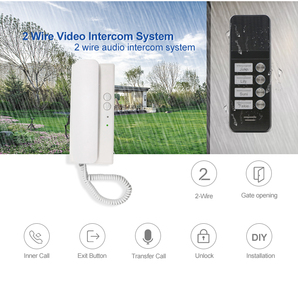 Bcomtech-sistema de intercomunicación para desbloqueo/conversación, 2 cables, Bus, Audio, portero automático