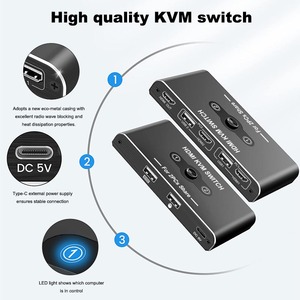 2台のPCと1台のモニター用のKVMスイッチャー各PC用の1つのUSB 1 HDMI 4k60Hzマウスキーボード用の2つのパブリックUSBポートKVMスイッチャー - Product Image 6