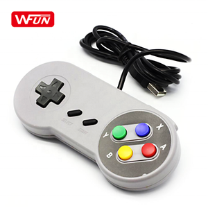 WFUN-mando con cable USB para Snes, controlador de juegos y mando de vídeo para PC, Mac