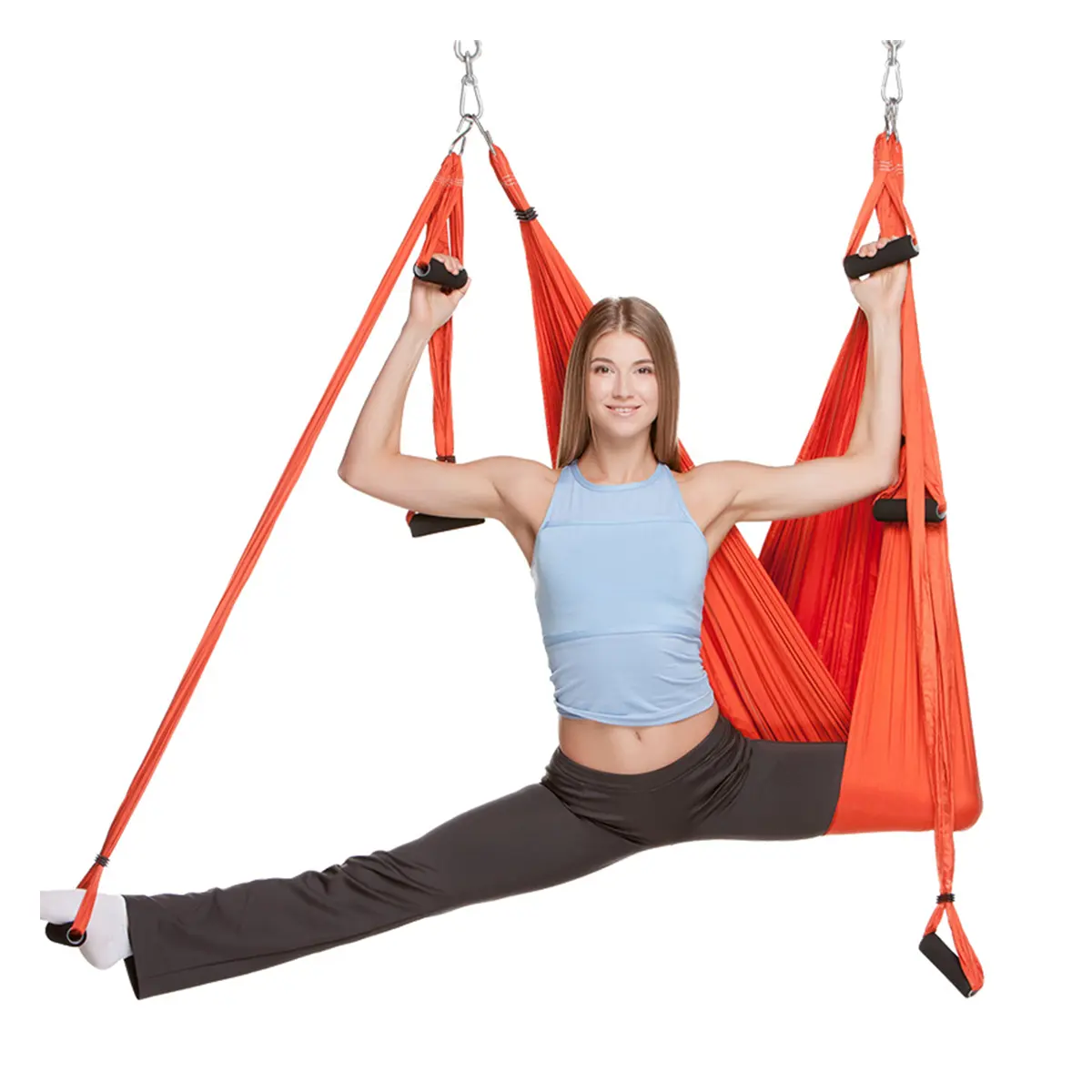 Hamac de yoga wavar de qualité supérieure en soie aérienne de 9 mètres, tissu peu extensible, kit de démarrage de yoga pour plate-forme aérienne à domicile pour tous les niveaux de compétence