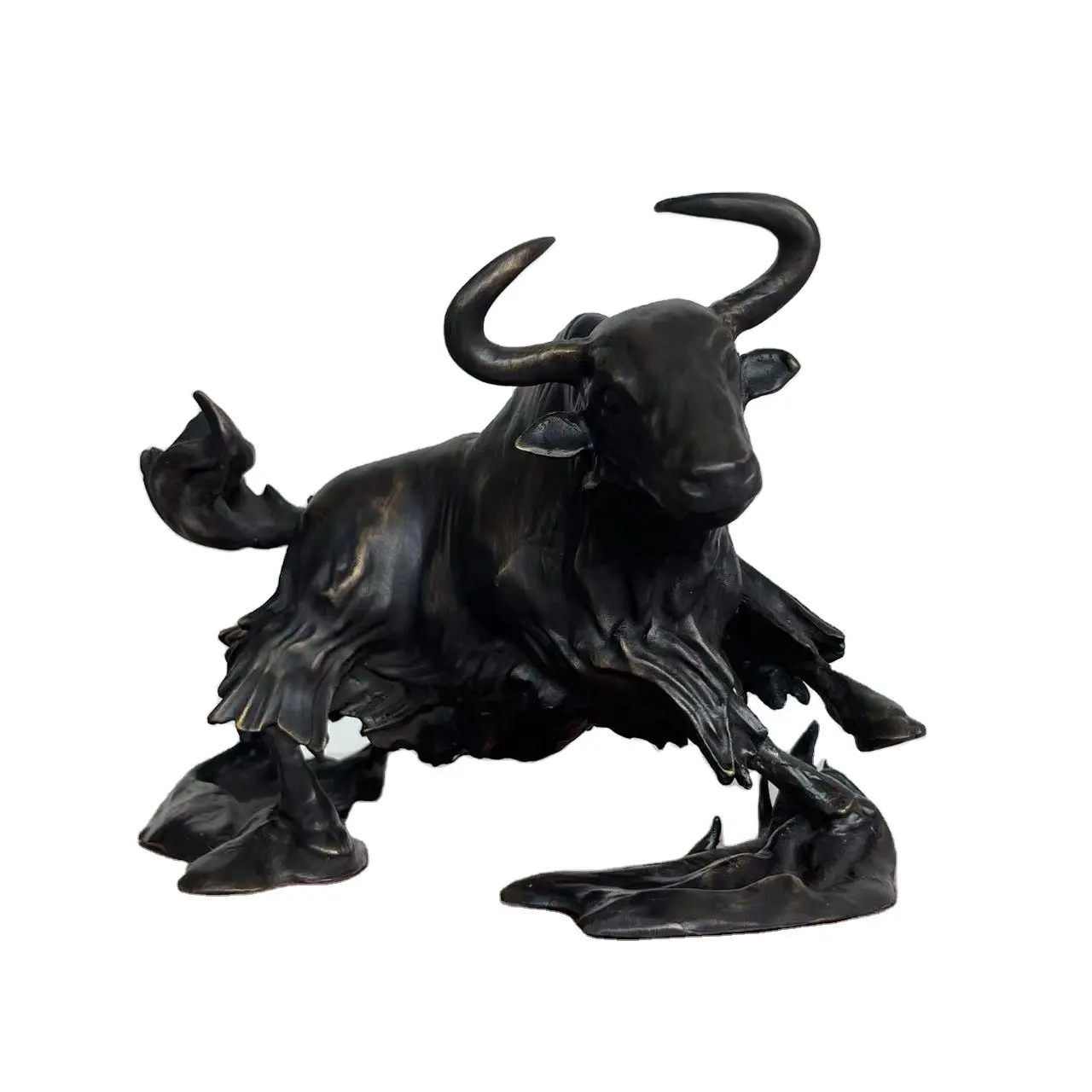 Moderno superventas hogar interior animal bronce Toro estatua artes decorativas y artesanías