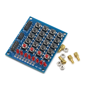 Arduino dizi modülü için 4X4 matris klavye 16 anahtar butonlar tatar anahtarı tuş takımı paneli 4*4 Tasten 8LEDs aksesuar DIY kiti