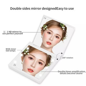 批发定制标志双面发光二极管紧凑型化妆镜化妆镜 - Product Image 6