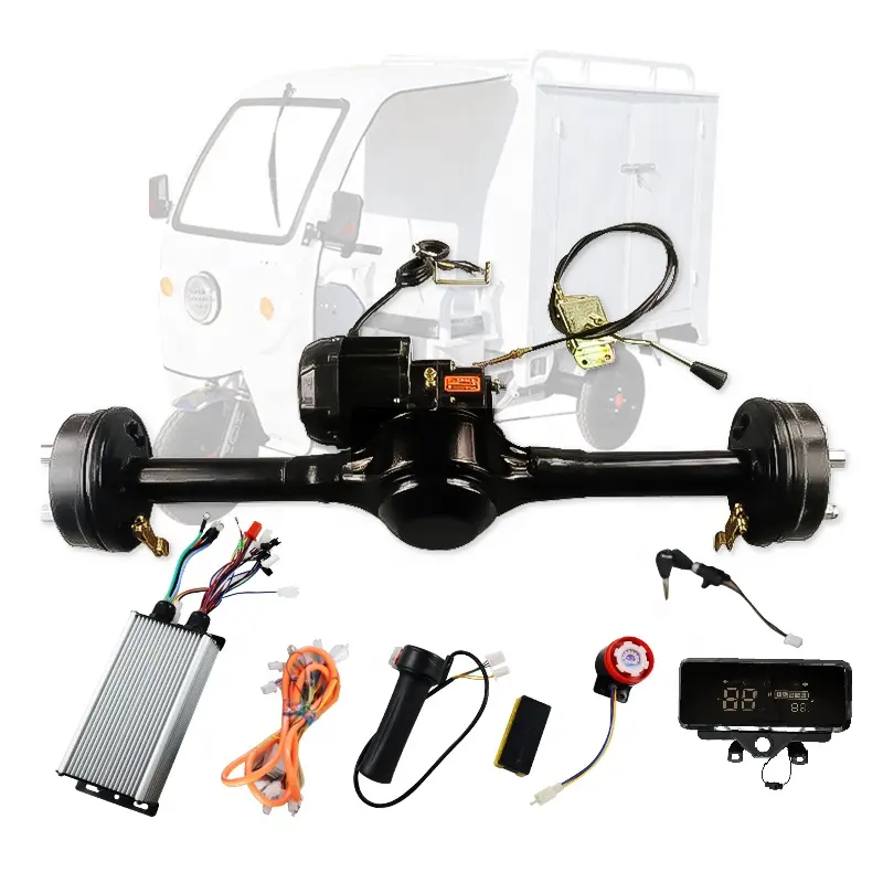 Eje de transmisión Shift eje trasero 1300W motor sin escobillas Triciclo eléctrico vehículo Transmisión Cambio de marchas Tambor trasero FRENO EJE TRASERO