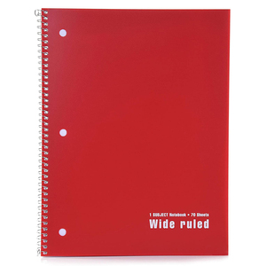 Cuaderno de notas de composición de escritura en espiral de oficina de papel de regla ancha sin fecha con logotipo personalizado para cuaderno de Estudiante