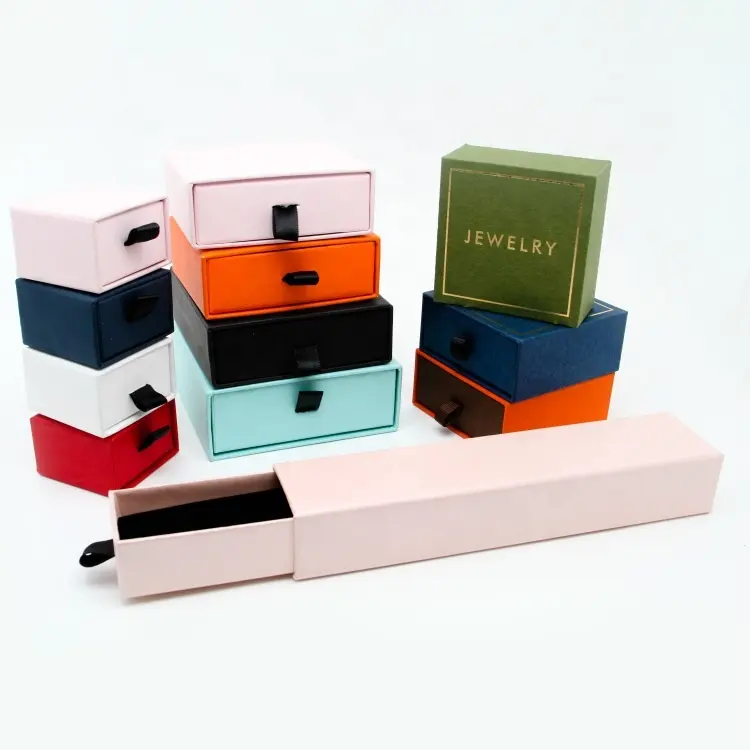 Cassetto confezione regalo stampa a colori scarpa rosa sacchetto di carta personalizzato gioielli gioielli in carta Kraft scatola Schmuck