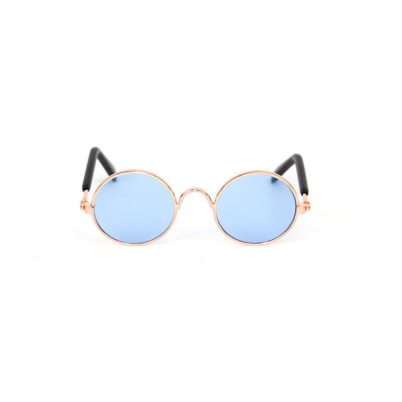 Gold frame sky blue lens