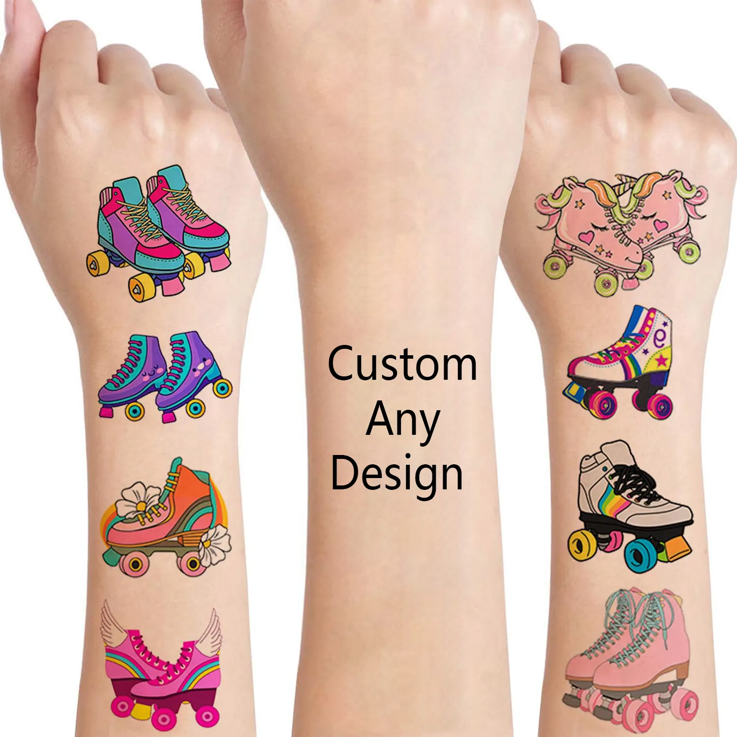 Autocollants tatouages temporaires imperméables personnalisés pour enfants, corps de la main