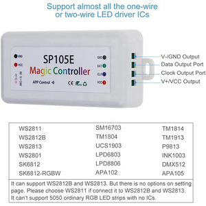 Адресируемый светодиодный контроллер SP105E SP107E SP108E SP110E синий зуб Wifi светодиодный контроллер для WS2811 WS2812B WS2815 и т. д. Пиксельная полоса - Product Image 2