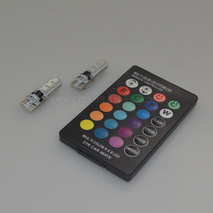 12v 194 168 501 W5W otomatik led T10 6led 5050 RGB araba led ışık uzaktan kumanda çok renkler RGB araba led ampul - Product Image 3