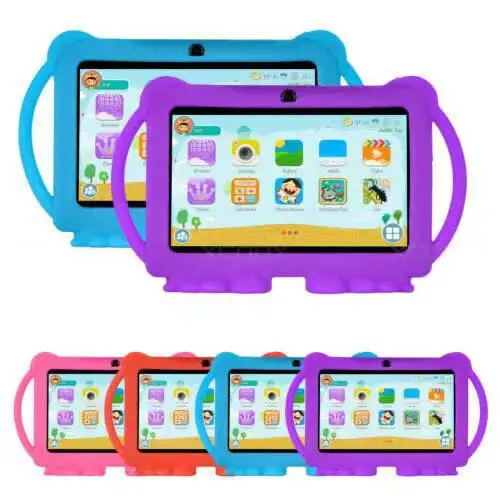 Tableta Android educativa para niños de preescolar, pantalla HD de 7 pulgadas con funda protectora de silicona, novedad