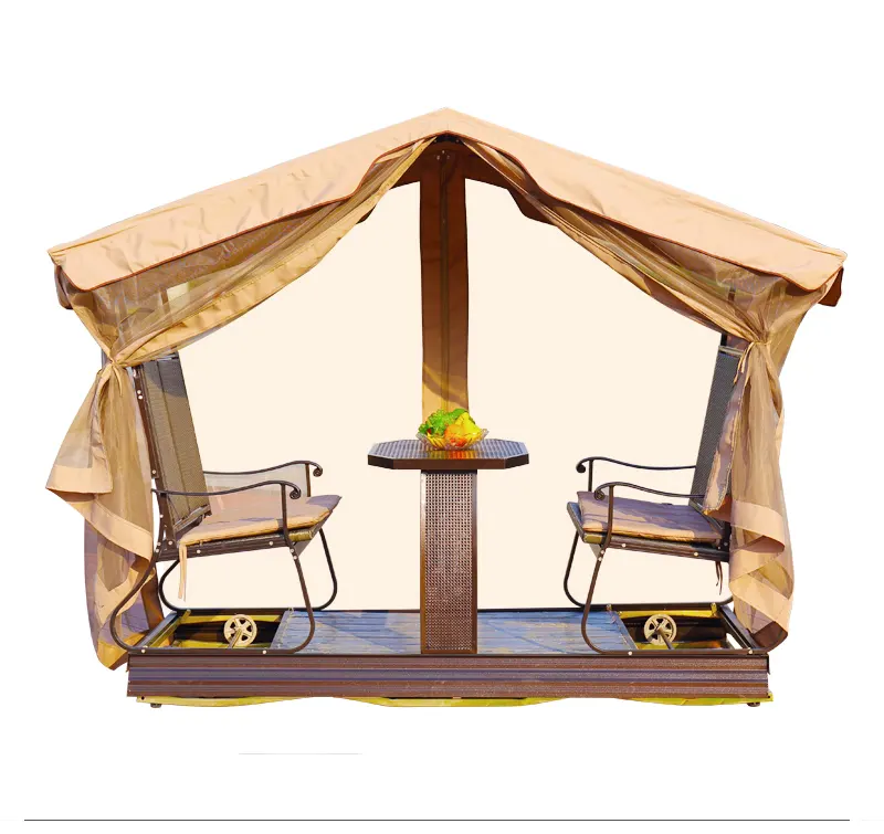 Mobilier d'extérieur de bonne qualité, chaise suspendue de plage, coussin amovible, balançoires de Patio avec rideau et table