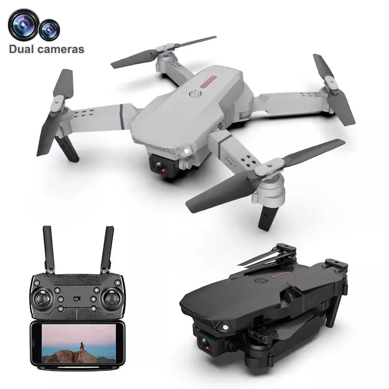 2023 vendita calda WiFi FPV Drone con doppia fotocamera 4K HD e grandangolare Video Live Drone Mini E88