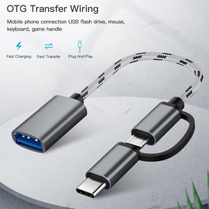 Taipuxi telefon adaptörü 2 In 1 tip C Usb C ve mikro Usb Usb 2.0 Otg adaptör kablosu - Product Image 6