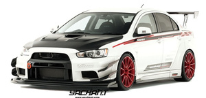 Fiber Glass 2008 to 2017 Evolution X VS Wide Body Version Style Front Bumper with CF Canard and Front Lip Diffuser for <strong>EVO</strong> X - Product Image 5