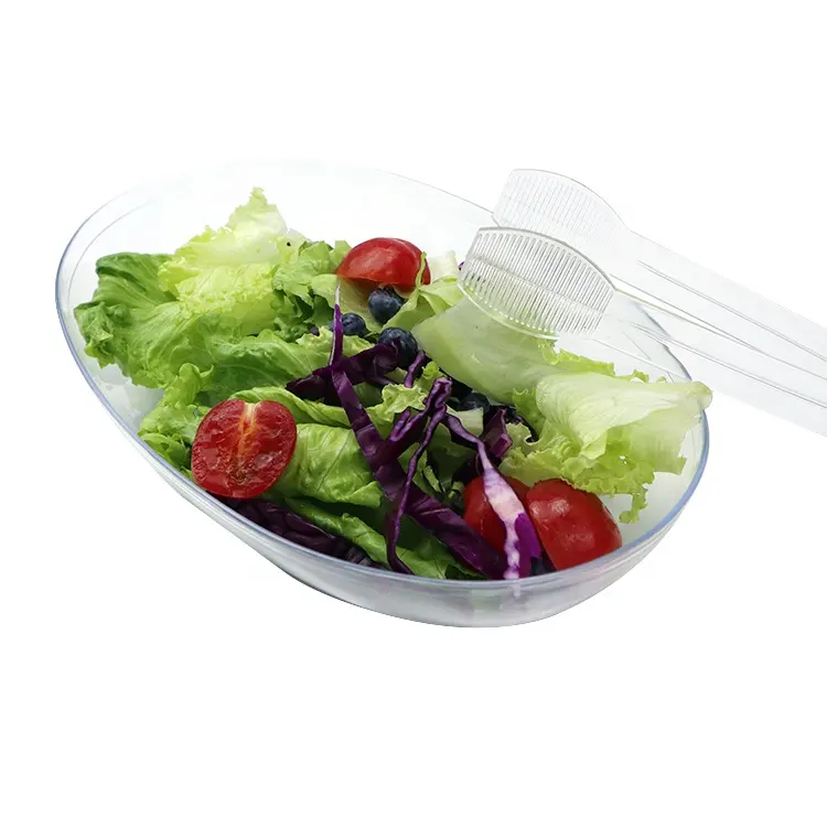 Одноразовая прозрачная пластиковая миска для салата с крышкой, пластиковая миска для салата