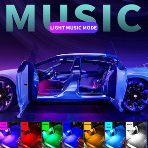 Kablolama olmadan araç monte ortam ışığı, iç dekorasyon USB yedi renk patlayıcı flaş LED ortam müzik ritim ışığı - Product Image 2