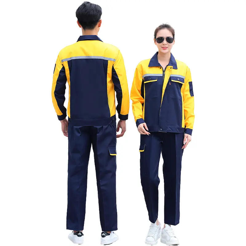 Polyester Cotton Thick Work Clothes Men Overall Work Suit Luminous Work Clothes Long Sleeves