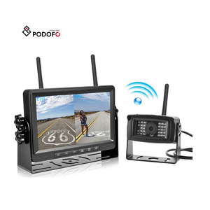 Podofo 7 Inch Digital Wireless Reversing Monitor Waterproof 28 IR Rear View <strong>Backup</strong> Camera Kit for Bus Trailer RV Farm <strong>Machine</strong> - Product Image 1