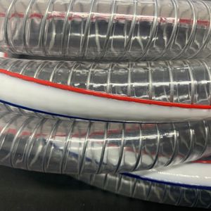 Esnek şeffaf PVC su pompası emme hortumu Spiral çelik tel takviye bahar hortum ile pürüzsüz yüzey - Product Image 3