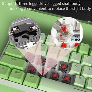 Hw61 Matcha <strong>Wireless</strong> <strong>bluetooth</strong> Three Mode Full Key Hot-swappable Red Axis <strong>Computer</strong> Mechanical <strong>Keyboard</strong> - Product Image 3