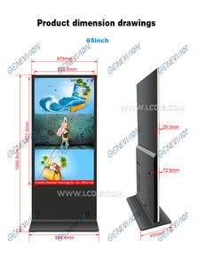 Free Standing ultra Thin 65 Inch Interactive Signage Display Single Sided Touch Screen <strong>Computer</strong> Monitor - Product Image 6