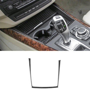 BMW X5X6 08-13 modelleri için iç değişiklik parçaları bardak tutucu çerçeve karbon fiber dekoratif çıkartmalar - Product Image 5