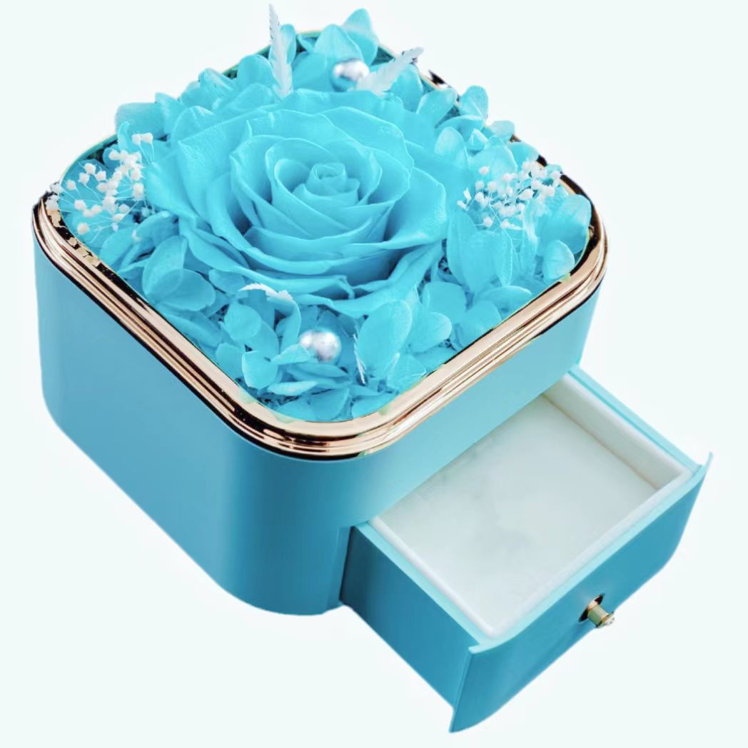 Silver necklace+Light Blue+card