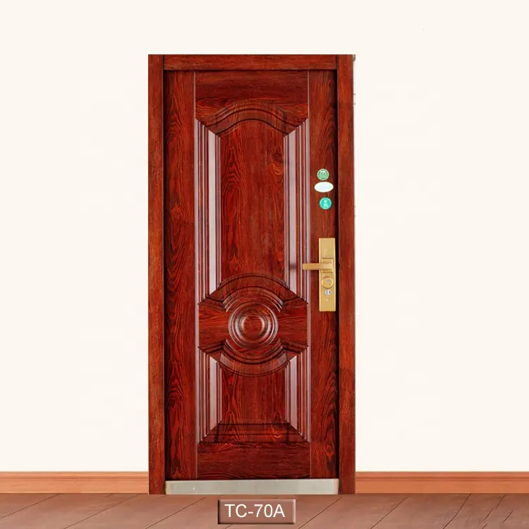 Puertas de acero de hierro 2024 Nuevo Precio de puerta principal en India Diseño Venta de fábrica Directamente Puertas de seguridad para el hogar Swing Graphic Villa